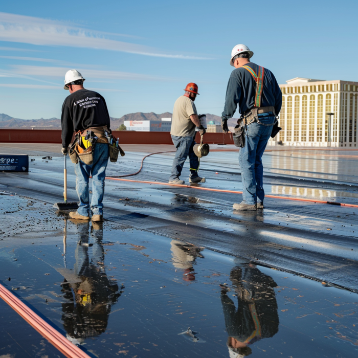 Close-up of roof installation showing new materials.