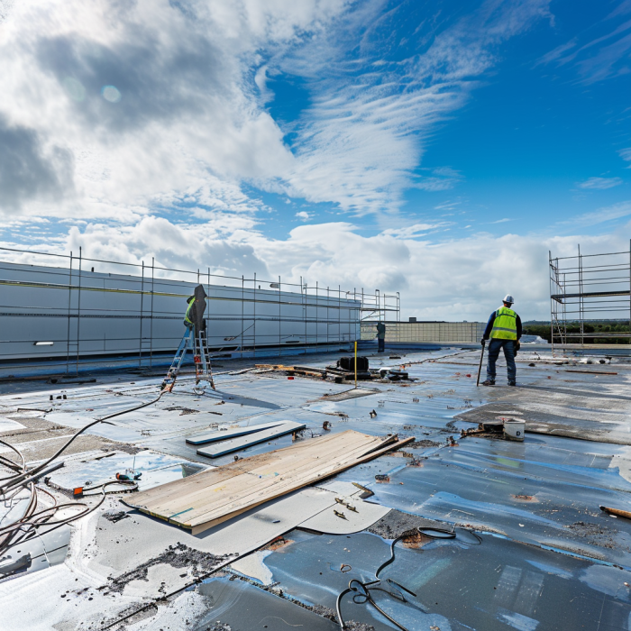 Experienced roofing contractor handling a new project.