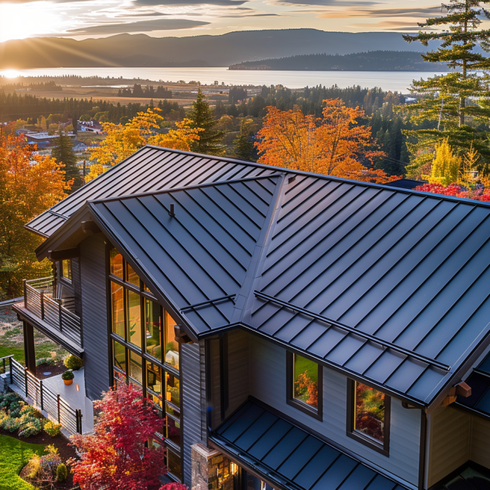 New metal roof installation to improve durability and aesthetics.