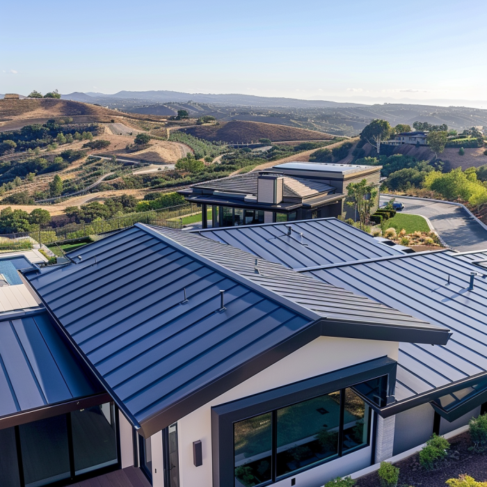 Detailed view of shingles being laid on a new roof.